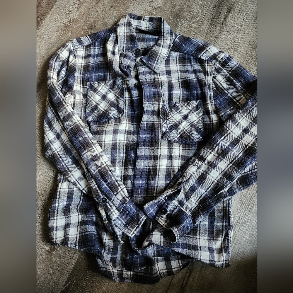 Womens/Men's Harley Davidson Blue Plaid Shirt